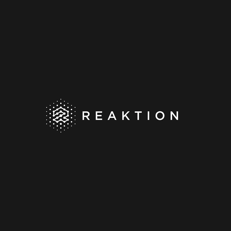 Reaktion wordmark on dark background